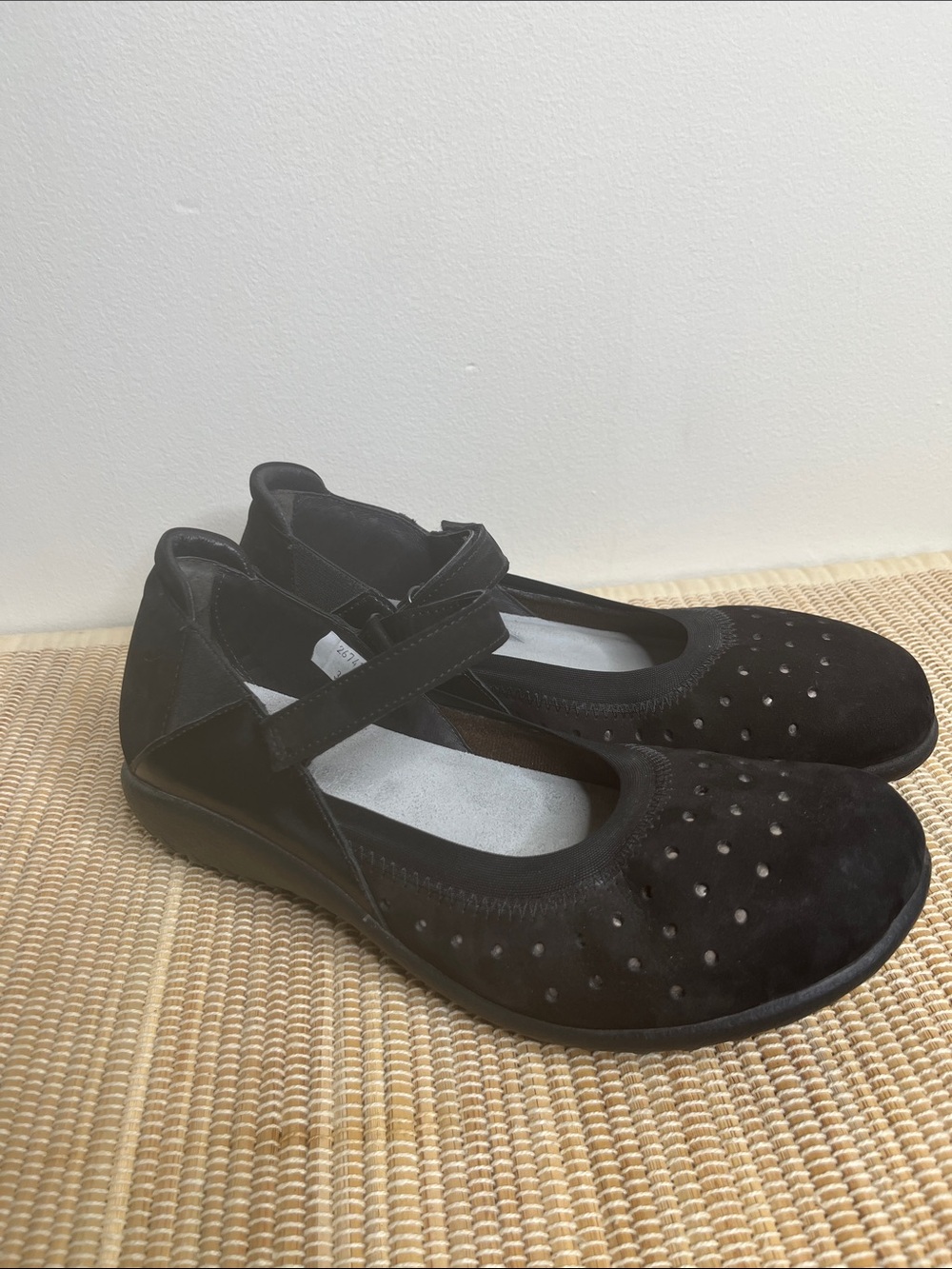 Naot Matua Mary Jane Flats Black Leather Size 7 or 38